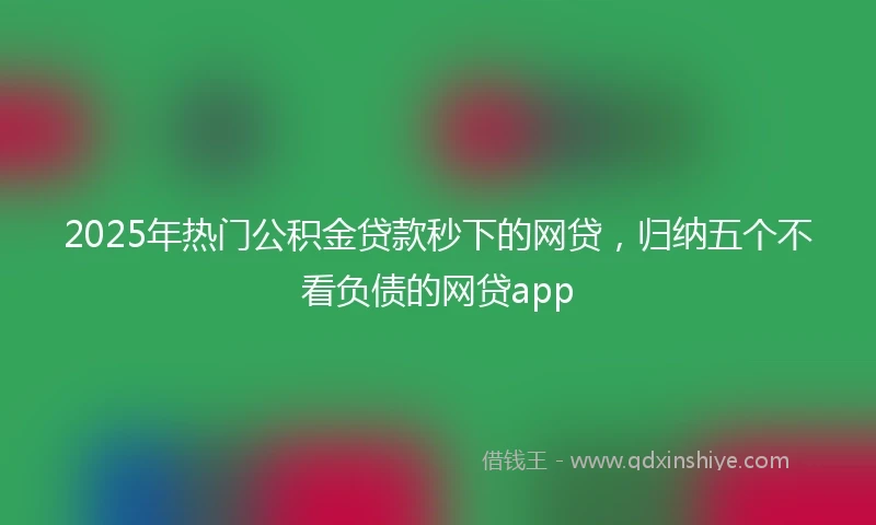 2025年热门公积金贷款秒下的网贷，归纳五个不看负债的网贷app