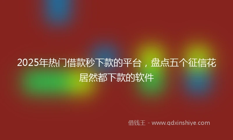 2025年热门借款秒下款的平台，盘点五个征信花居然都下款的软件