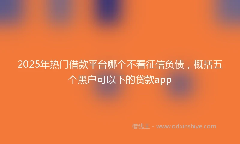 2025年热门借款平台哪个不看征信负债，概括五个黑户可以下的贷款app
