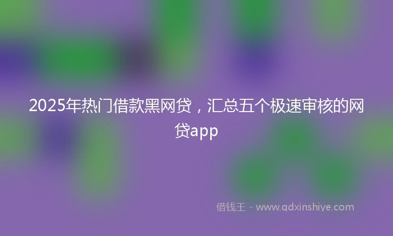 2025年热门借款黑网贷，汇总五个极速审核的网贷app
