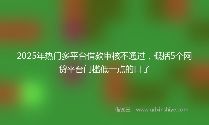 2025年热门多平台借款审核不通过,概括5个网贷平台门槛低一点的口子