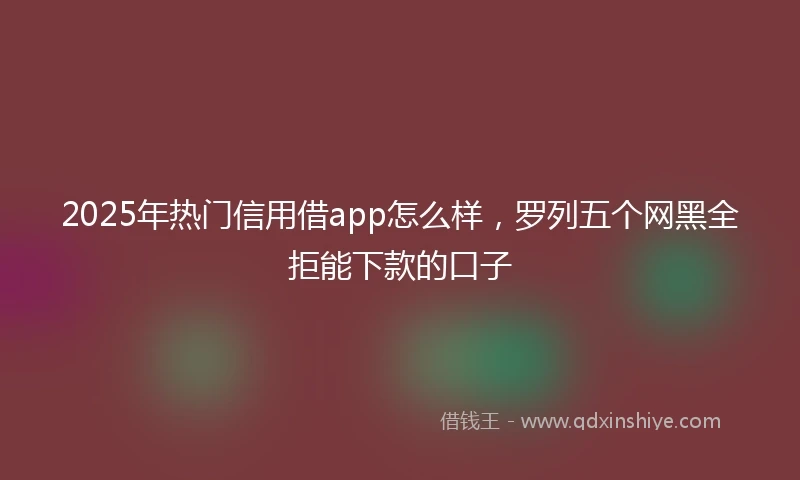 2025年热门信用借app怎么样，罗列五个网黑全拒能下款的口子