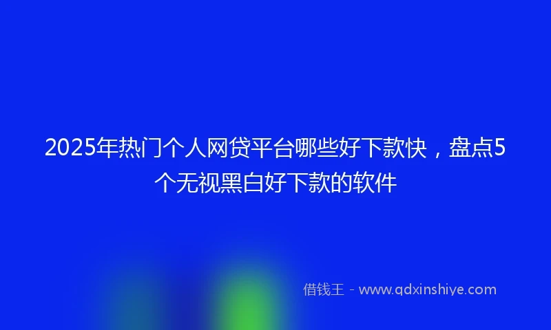 2025年热门个人网贷平台哪些好下款快，盘点5个无视黑白好下款的软件