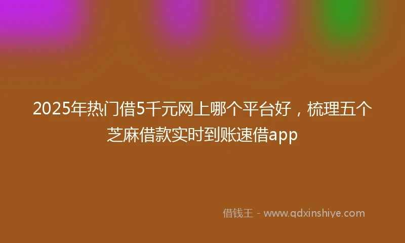 2025年热门借5千元网上哪个平台好，梳理五个芝麻借款实时到账速借app