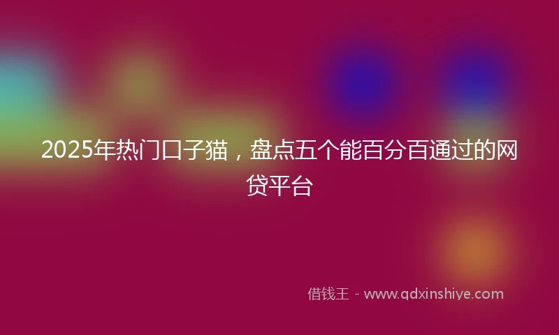 2025年热门口子猫，盘点五个能百分百通过的网贷平台