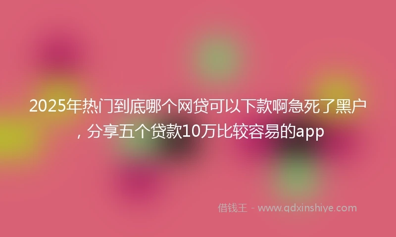 2025年热门到底哪个网贷可以下款啊急死了黑户，分享五个贷款10万比较容易的app