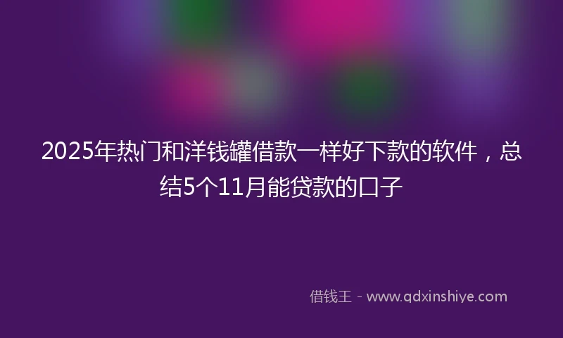 2025年热门和洋钱罐借款一样好下款的软件，总结5个11月能贷款的口子