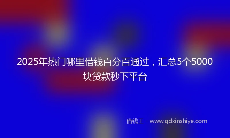 2025年热门哪里借钱百分百通过，汇总5个5000块贷款秒下平台