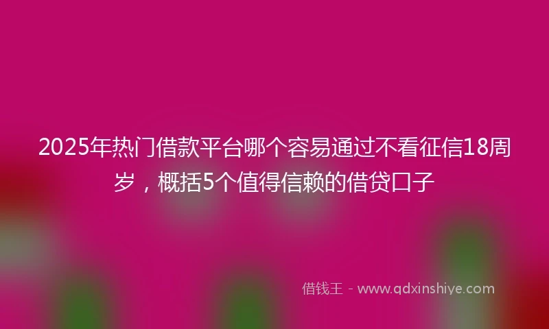 2025年热门借款平台哪个容易通过不看征信18周岁，概括5个值得信赖的借贷口子