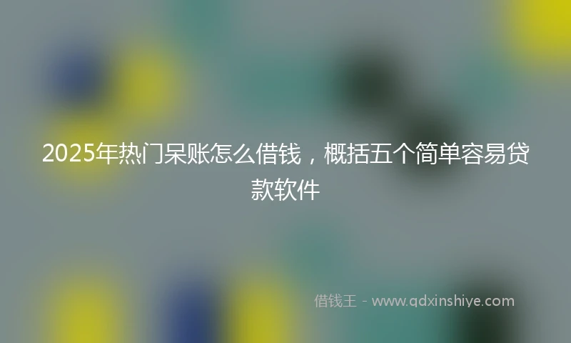 2025年热门呆账怎么借钱，概括五个简单容易贷款软件