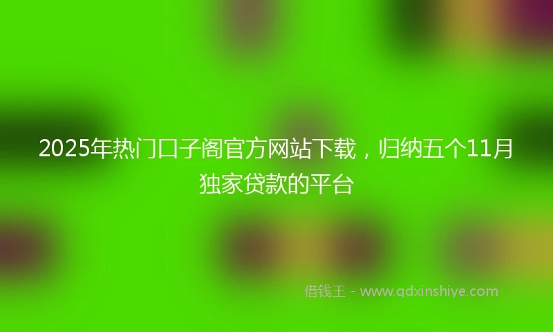 2025年热门口子阁官方网站下载，归纳五个11月独家贷款的平台