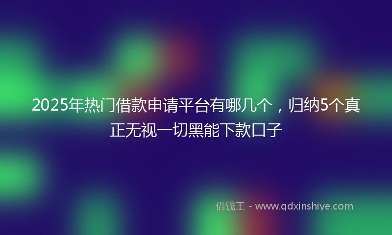 2025年热门借款申请平台有哪几个，归纳5个真正无视一切黑能下款口子