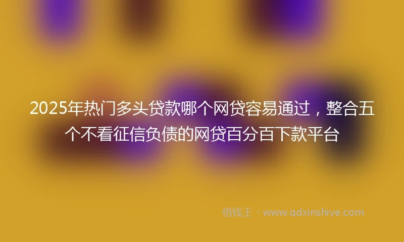 2025年热门多头贷款哪个网贷容易通过，整合五个不看征信负债的网贷百分百下款平台