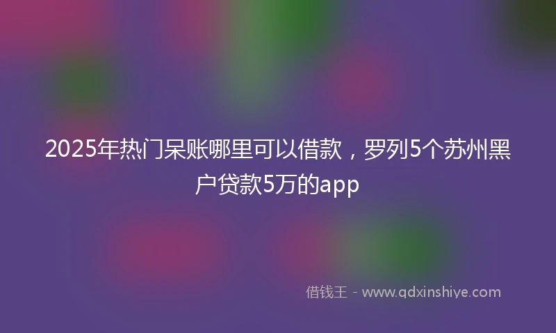2025年热门呆账哪里可以借款，罗列5个苏州黑户贷款5万的app