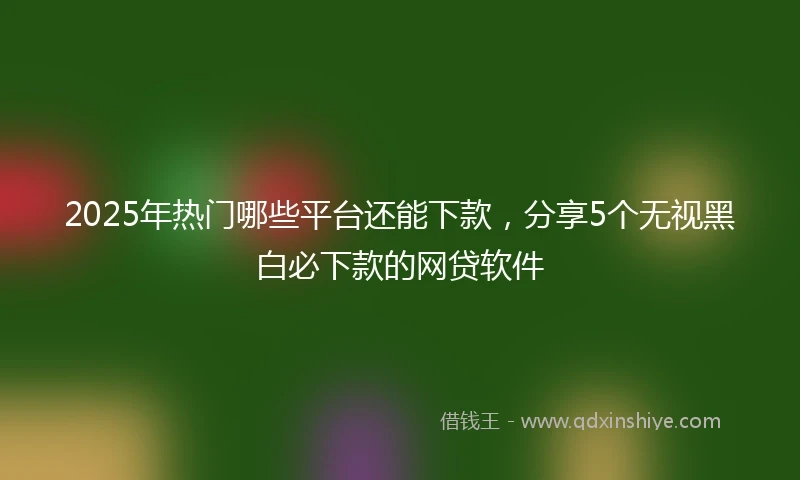 2025年热门哪些平台还能下款，分享5个无视黑白必下款的网贷软件