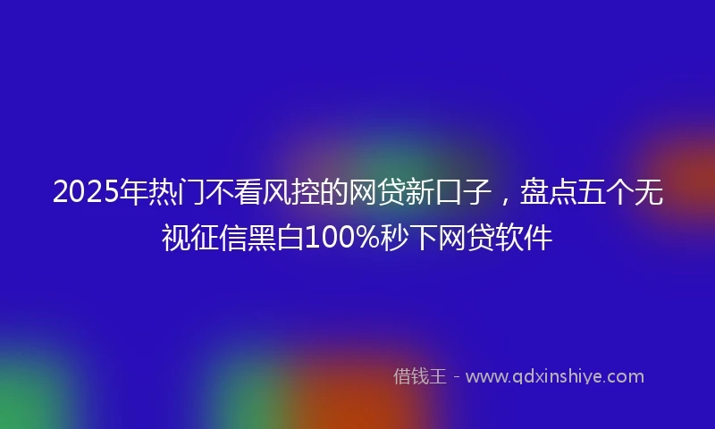 2025年热门不看风控的网贷新口子，盘点五个无视征信黑白100%秒下网贷软件
