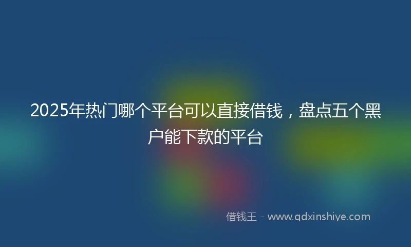 2025年热门哪个平台可以直接借钱，盘点五个黑户能下款的平台