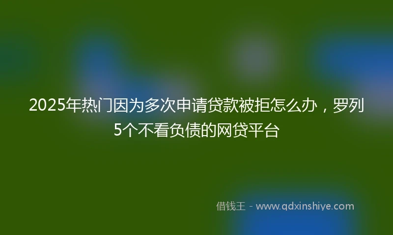 2025年热门因为多次申请贷款被拒怎么办，罗列5个不看负债的网贷平台