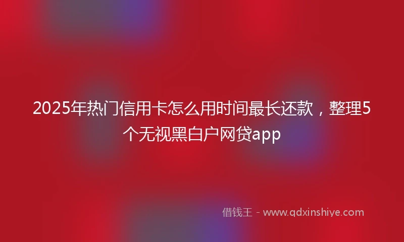 2025年热门信用卡怎么用时间最长还款，整理5个无视黑白户网贷app