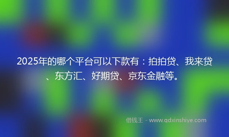 2025年的哪个平台可以下款有：拍拍贷、我来贷、东方汇、好期贷、京东金融等。