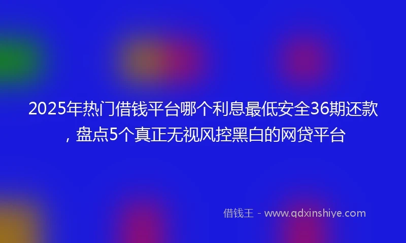 2025年热门借钱平台哪个利息最低安全36期还款，盘点5个真正无视风控黑白的网贷平台