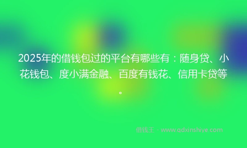 2025年的借钱包过的平台有哪些有：随身贷、小花钱包、度小满金融、百度有钱花、信用卡贷等。