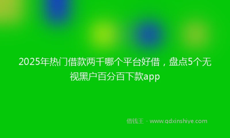 2025年热门借款两千哪个平台好借，盘点5个无视黑户百分百下款app