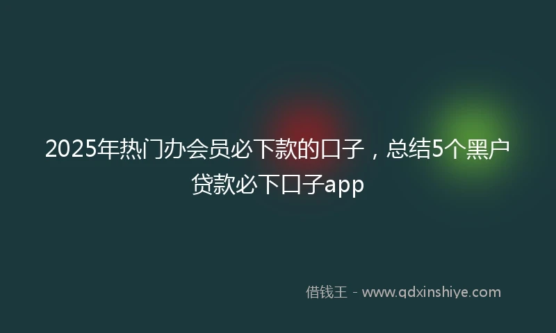 2025年热门办会员必下款的口子，总结5个黑户贷款必下口子app