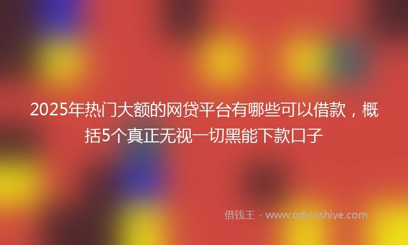 2025年热门大额的网贷平台有哪些可以借款，概括5个真正无视一切黑能下款口子