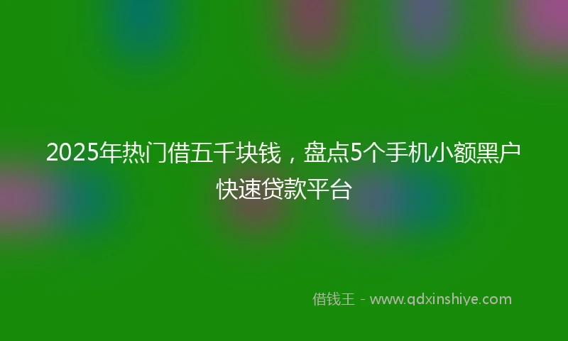 2025年热门借五千块钱，盘点5个手机小额黑户快速贷款平台