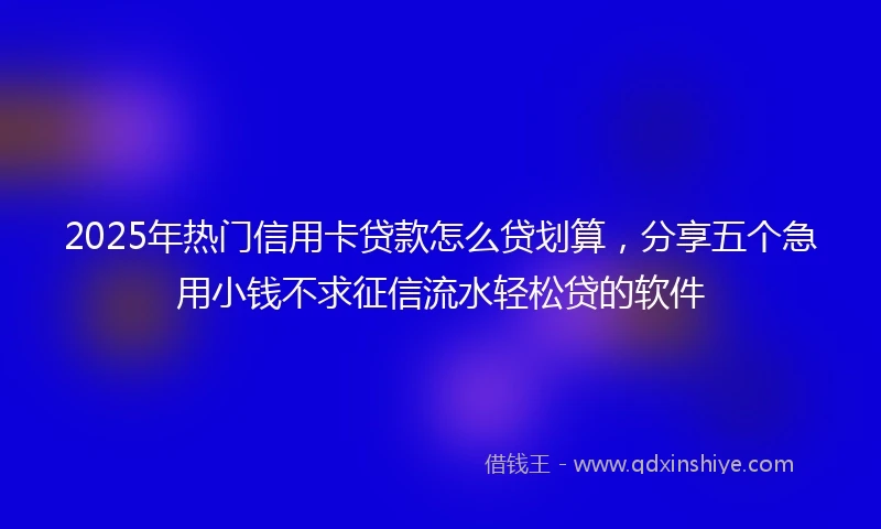 2025年热门信用卡贷款怎么贷划算，分享五个急用小钱不求征信流水轻松贷的软件
