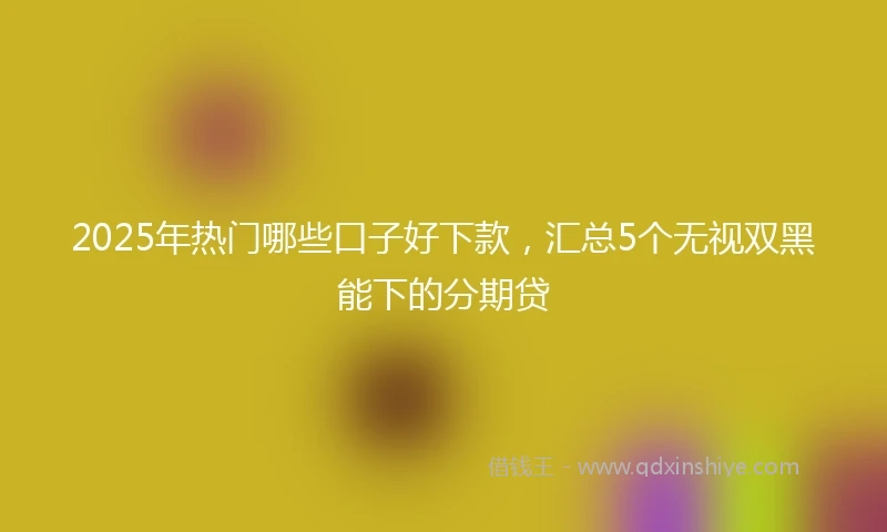 2025年热门哪些口子好下款，汇总5个无视双黑能下的分期贷