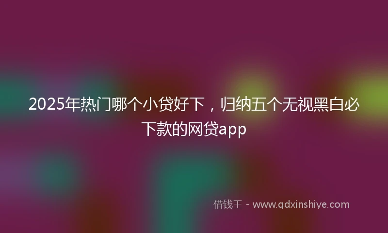 2025年热门哪个小贷好下，归纳五个无视黑白必下款的网贷app