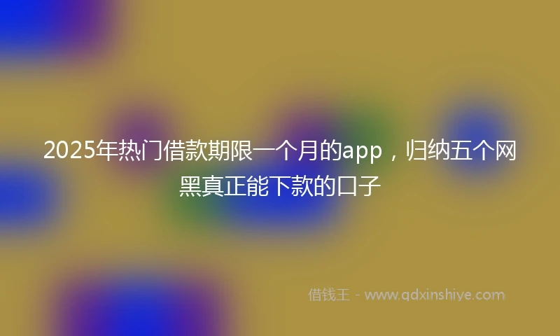 2025年热门借款期限一个月的app,归纳五个网黑真正能下款的口子