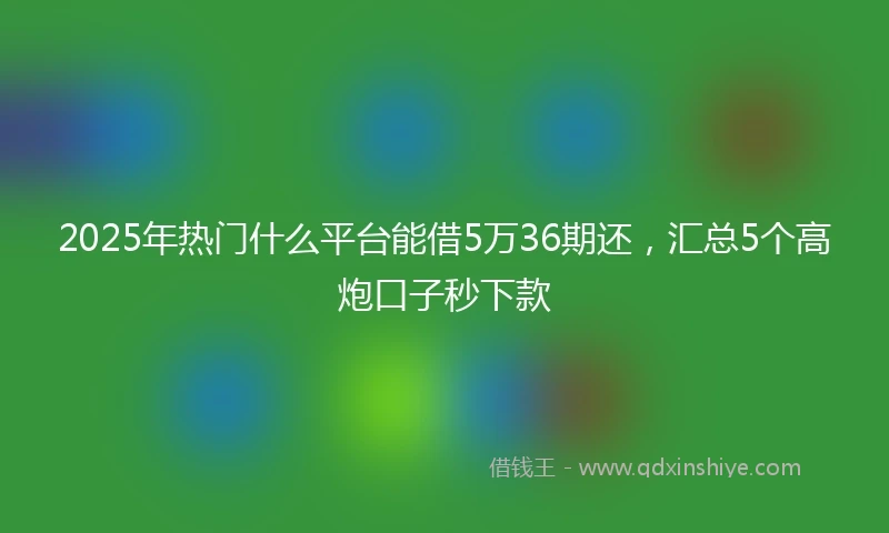 2025年热门什么平台能借5万36期还，汇总5个高炮口子秒下款