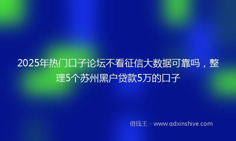 2025年热门口子论坛不看征信大数据可靠吗，整理5个苏州黑户贷款5万的口子