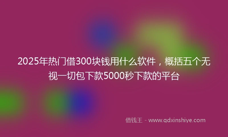 2025年热门借300块钱用什么软件，概括五个无视一切包下款5000秒下款的平台