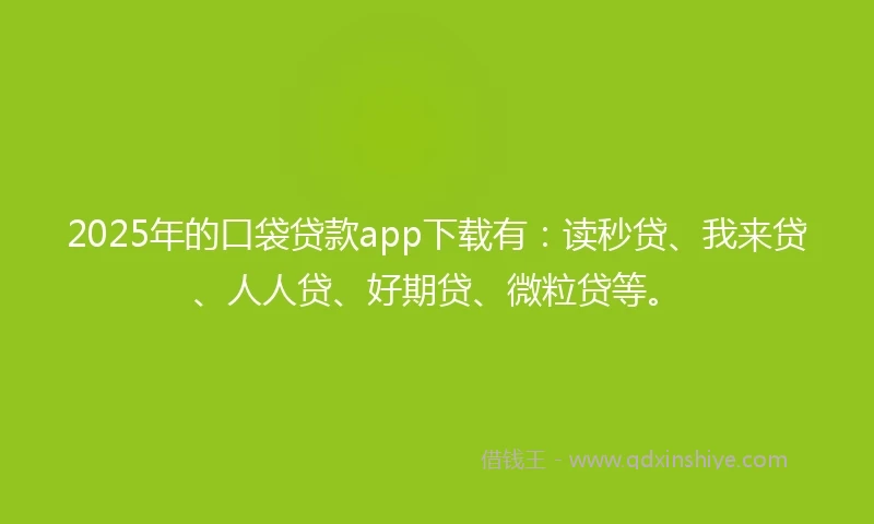 2025年的口袋贷款app下载有：读秒贷、我来贷、人人贷、好期贷、微粒贷等。