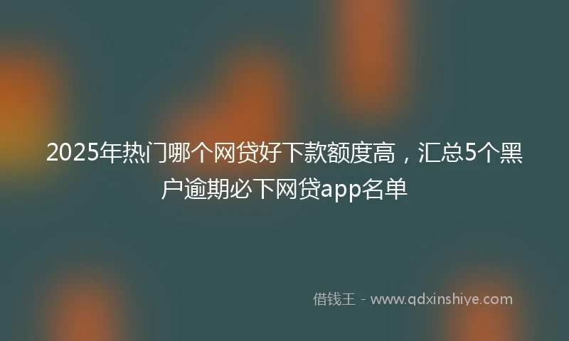 2025年热门哪个网贷好下款额度高，汇总5个黑户逾期必下网贷app名单