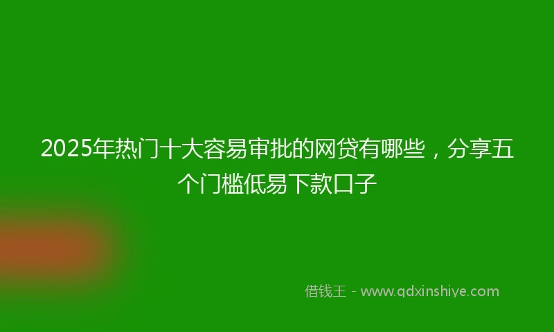 2025年热门十大容易审批的网贷有哪些，分享五个门槛低易下款口子