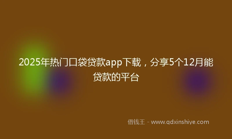 2025年热门口袋贷款app下载，分享5个12月能贷款的平台