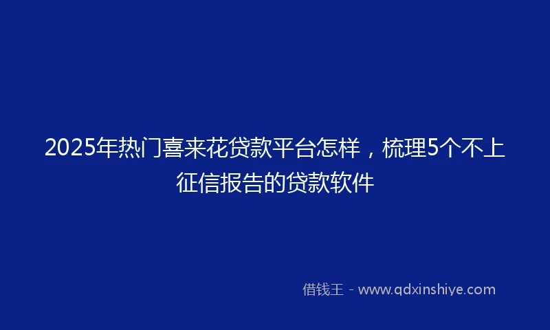 2025年热门喜来花贷款平台怎样，梳理5个不上征信报告的贷款软件