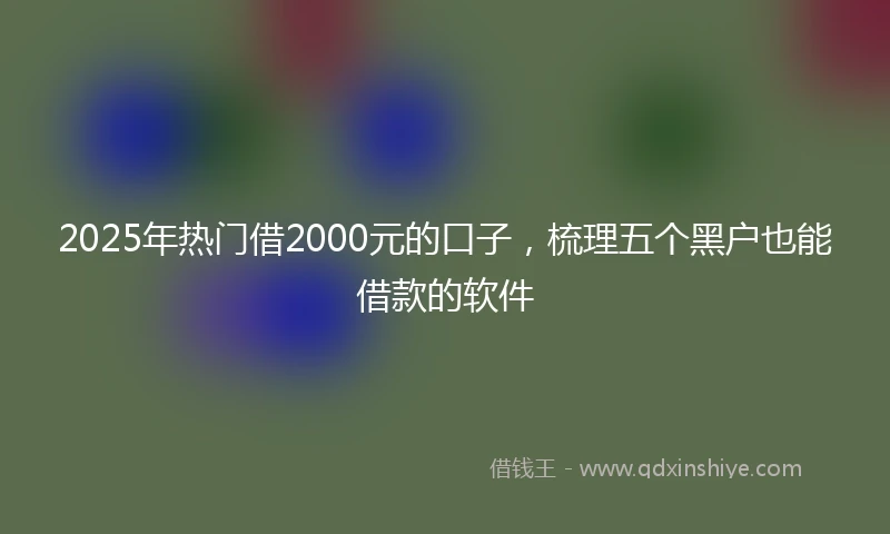 2025年热门借2000元的口子，梳理五个黑户也能借款的软件