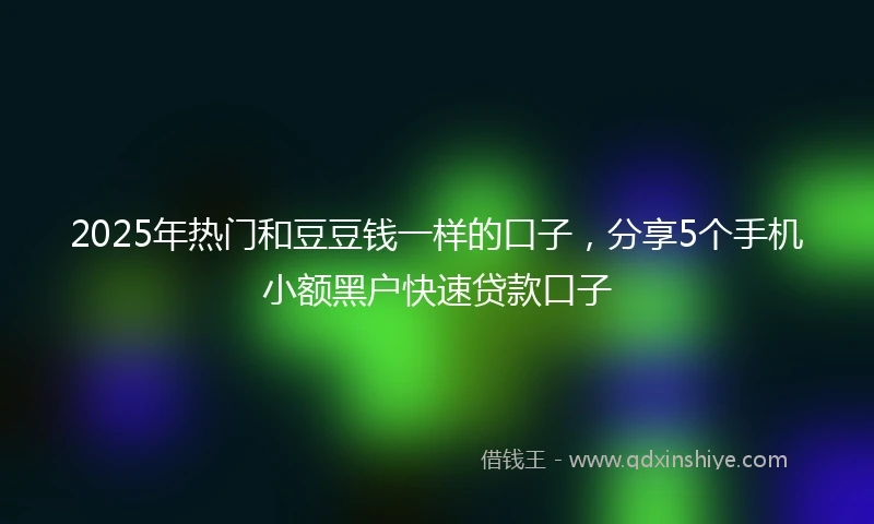 2025年热门和豆豆钱一样的口子，分享5个手机小额黑户快速贷款口子