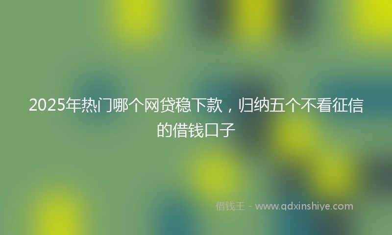 2025年热门哪个网贷稳下款，归纳五个不看征信的借钱口子