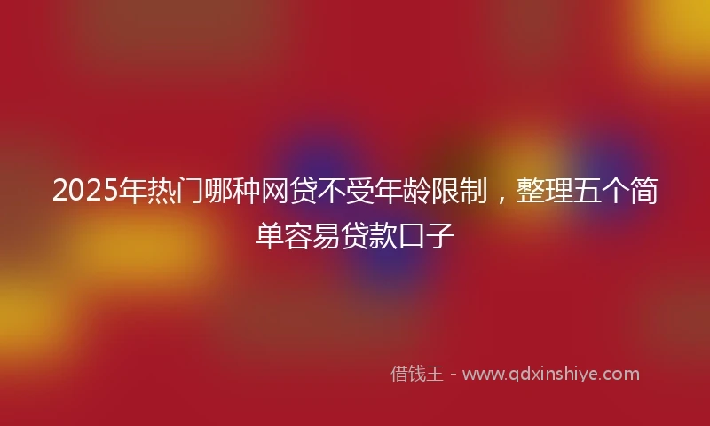 2025年热门哪种网贷不受年龄限制，整理五个简单容易贷款口子