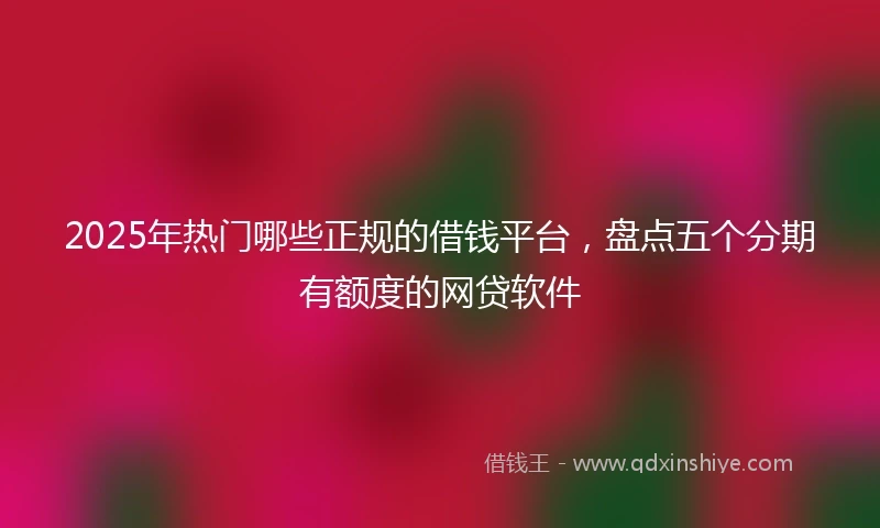2025年热门哪些正规的借钱平台，盘点五个分期有额度的网贷软件