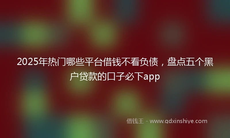 2025年热门哪些平台借钱不看负债，盘点五个黑户贷款的口子必下app