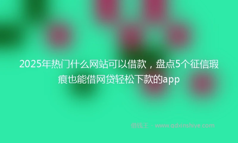 2025年热门什么网站可以借款,盘点5个征信瑕疵也能借网贷轻松下款的app