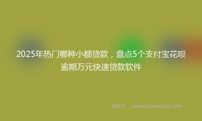 2025年热门哪种小额贷款，盘点5个支付宝花呗逾期万元快速贷款软件